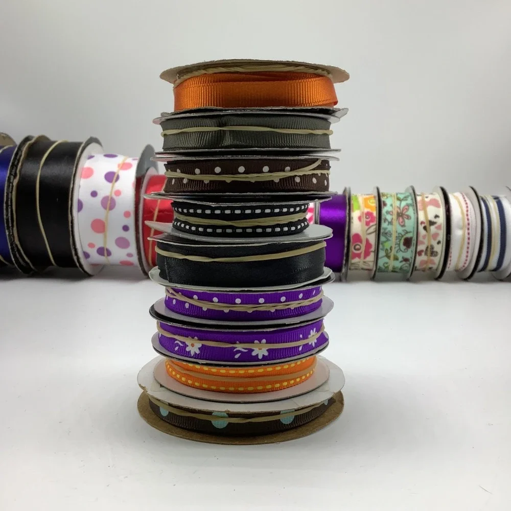Lot of Ribbon for‎ Crafts 39 Pieces Assorted Solid & Print & Sizes New & Used